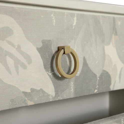 Easton Antique Painted White / Custom Printed Fabric / Antique Gold Chest