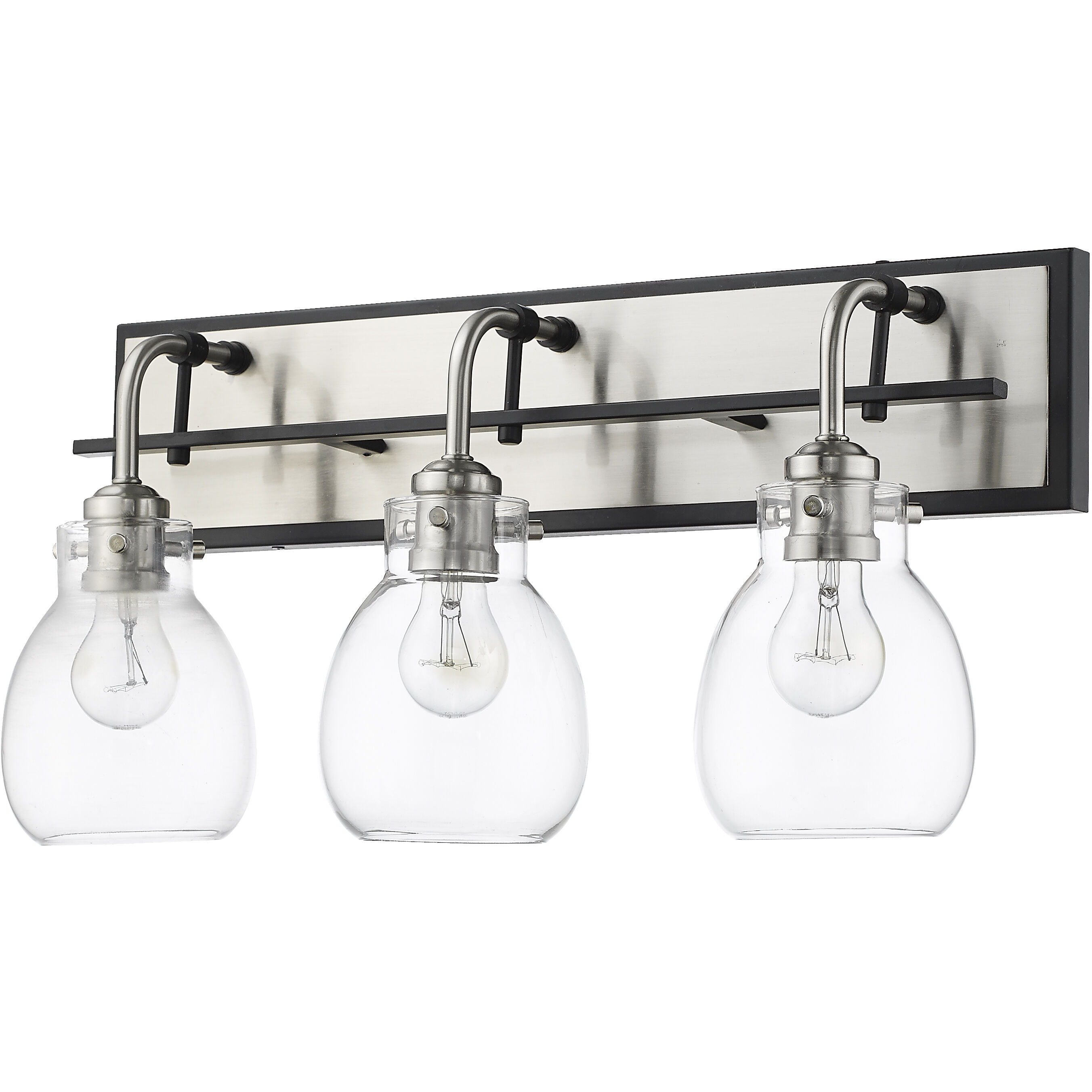 Kraken 3 Light 22 inch Matte Black and Brushed Nickel Vanity Wall Light