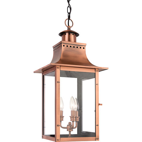 Chalmers 3 Light 12 inch Aged Copper Outdoor Hanging Lantern