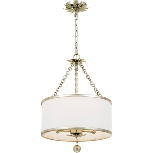 Broche 3 Light 14 inch Antique Silver Chandelier Ceiling Light