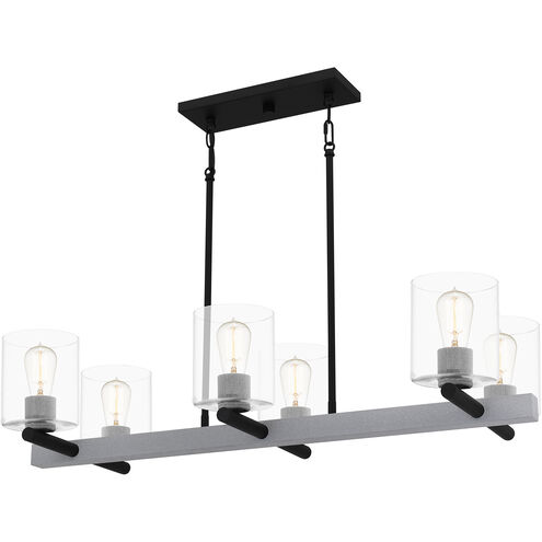 Caldwell 6 Light 38 inch Matte Black Island Light Ceiling Light