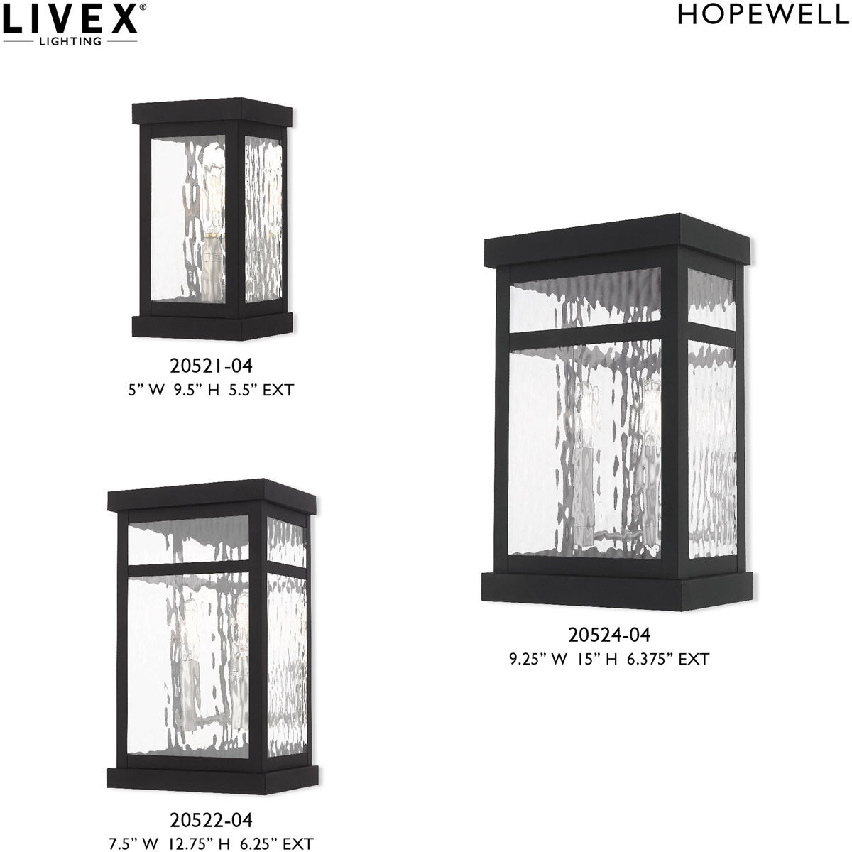Livex Lighting Hopewell Outdoor Wall Lantern Black 1 Light