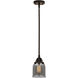 Nouveau 2 Bell 1 Light 5 inch Oil Rubbed Bronze Mini Pendant Ceiling Light in Incandescent, Plated Smoke