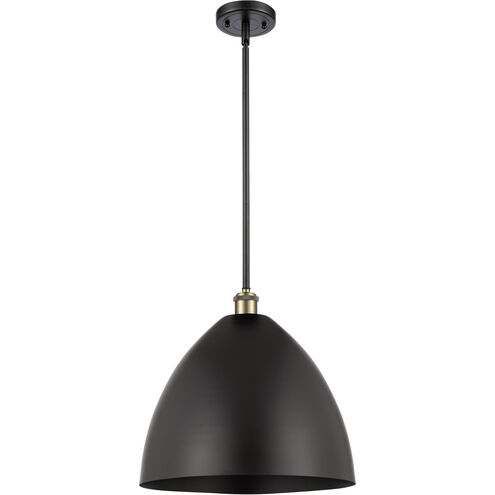 Ballston Plymouth Dome LED 16 inch Antique Brass Pendant Ceiling Light in Matte Blue