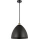 Ballston Plymouth Dome LED 16 inch Antique Brass Pendant Ceiling Light in Matte Blue