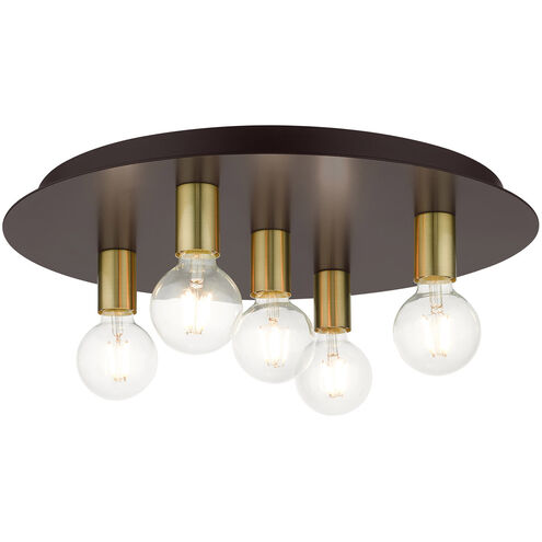 Hillview 5 Light 20 inch Bronze Flush Mount Ceiling Light