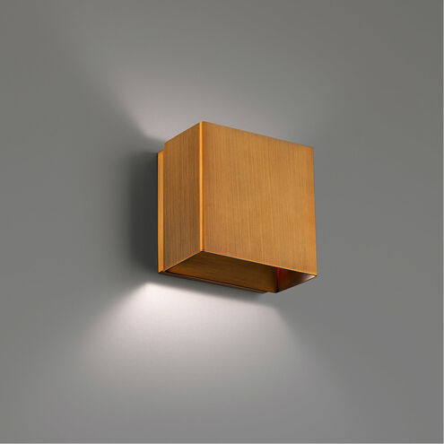 Boxi LED 3 inch Aged Brass ADA Wall Sconce Wall Light in 3500K, dweLED