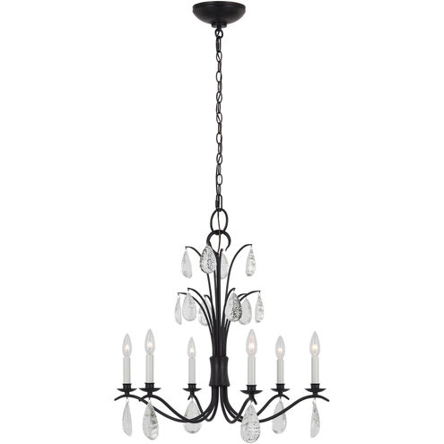 C&M by Chapman & Myers Shannon 6 Light 26 inch Aged Iron Chandelier Ceiling Light