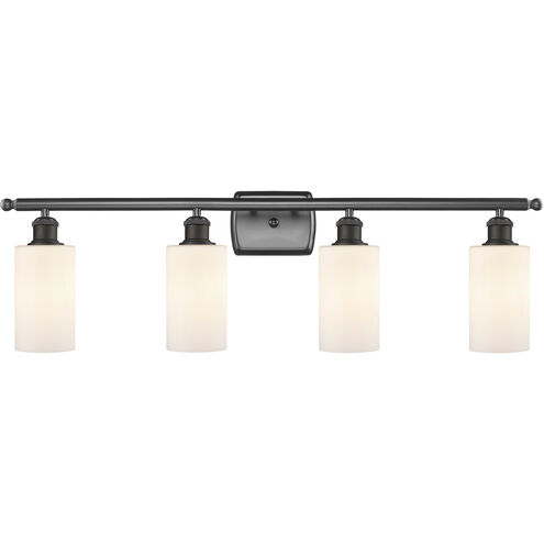 Ballston Clymer LED 36 inch Oil Rubbed Bronze Bath Vanity Light Wall Light in Matte White Glass, Ballston