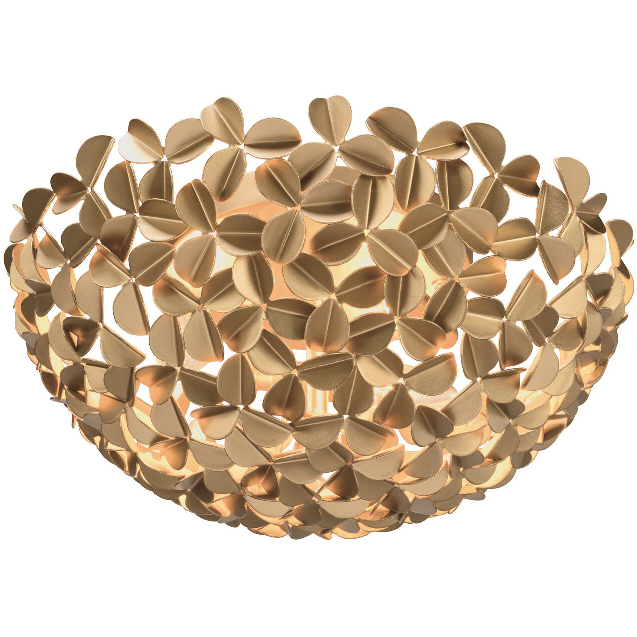 Cora 3 Light 16 inch Soft Gold Flush Ceiling Light