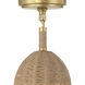 Jace 1 Light 6 inch Soft Gold Semi Flush Ceiling Light