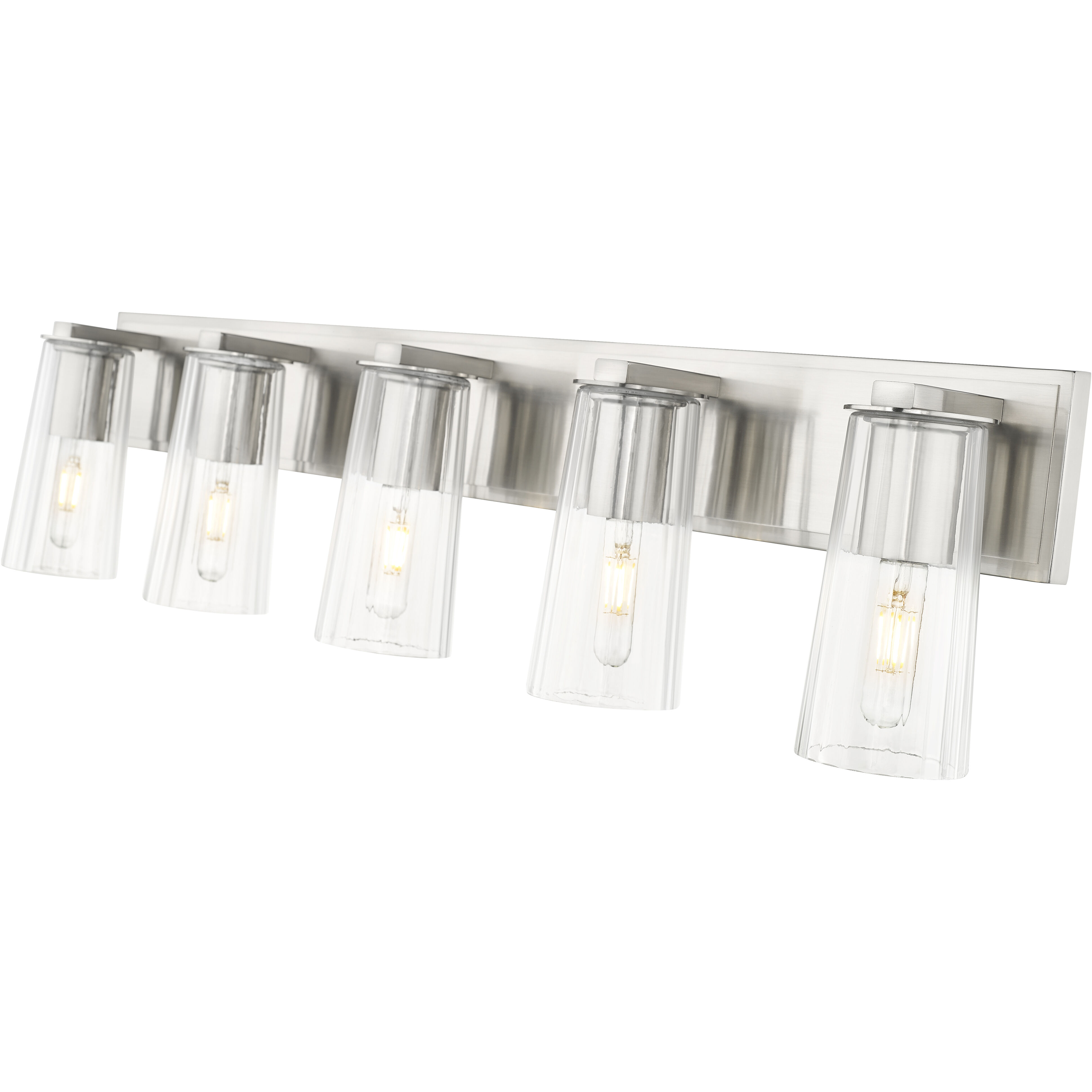 Titus 5 Light 40 inch Brushed Nickel Bath Vanity Light Wall Light