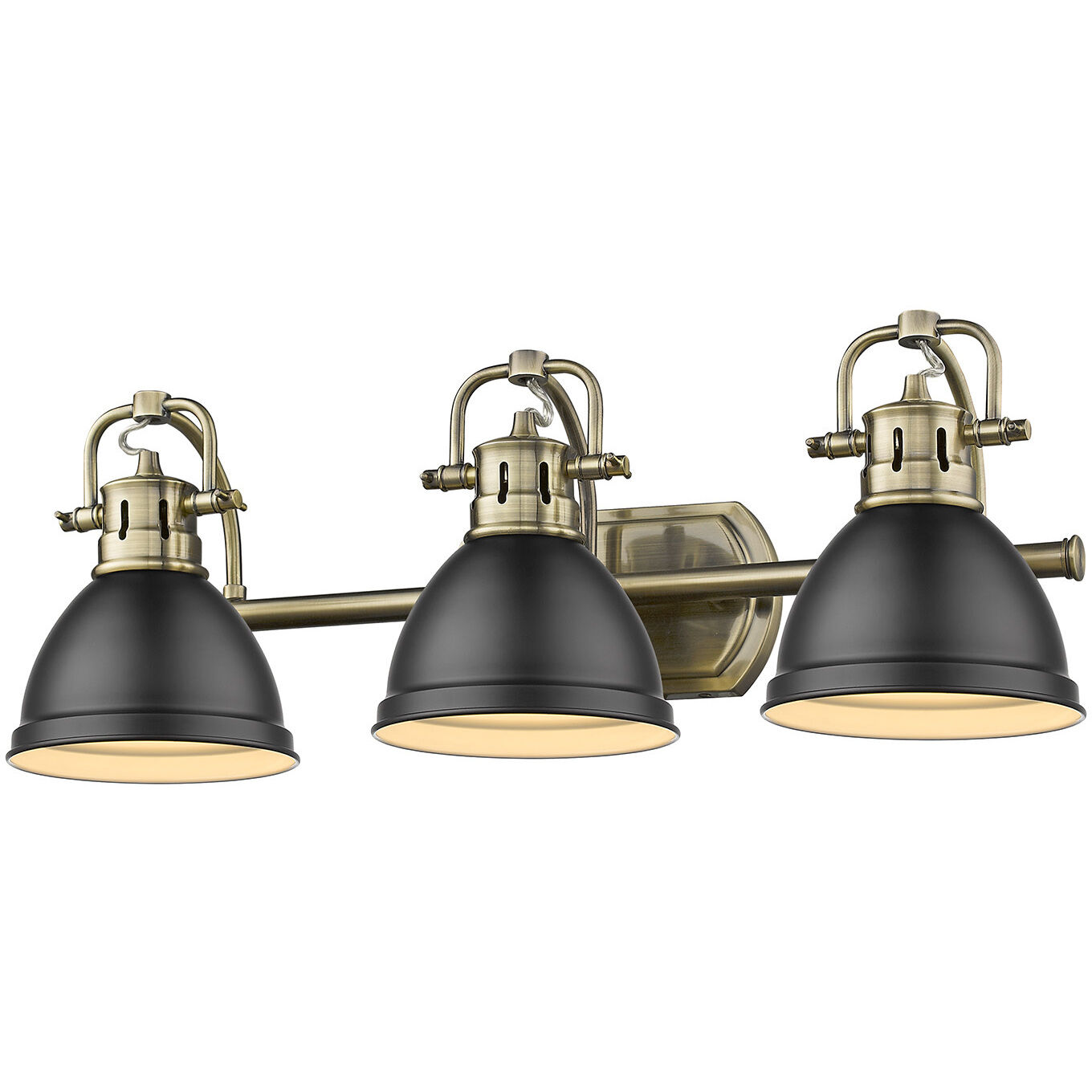 Yep Duncan Vanity Wall Light in Aged Brass, Matte Black
