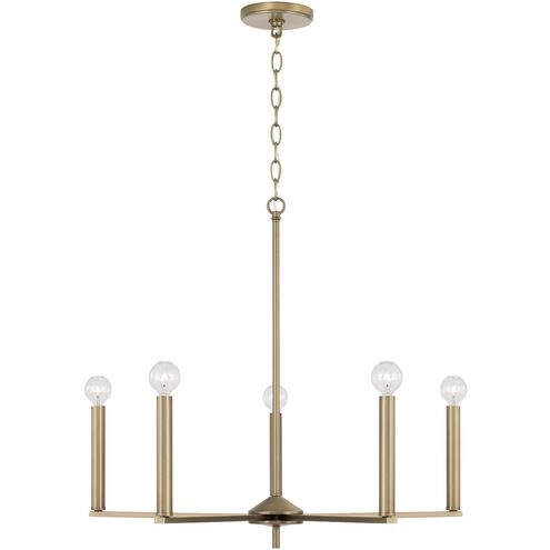 Portman 5 Light 27.75 inch Aged Brass Chandelier Ceiling Light