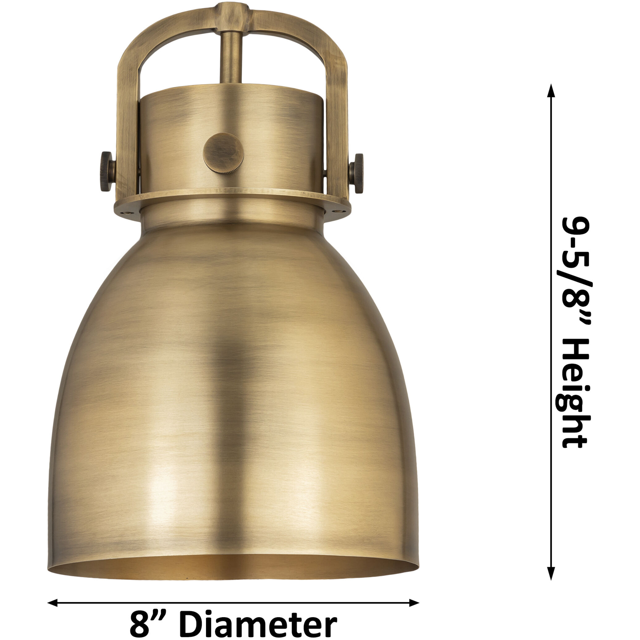 Newton Bell 1 Light 8 inch Satin Nickel Pendant Ceiling Light