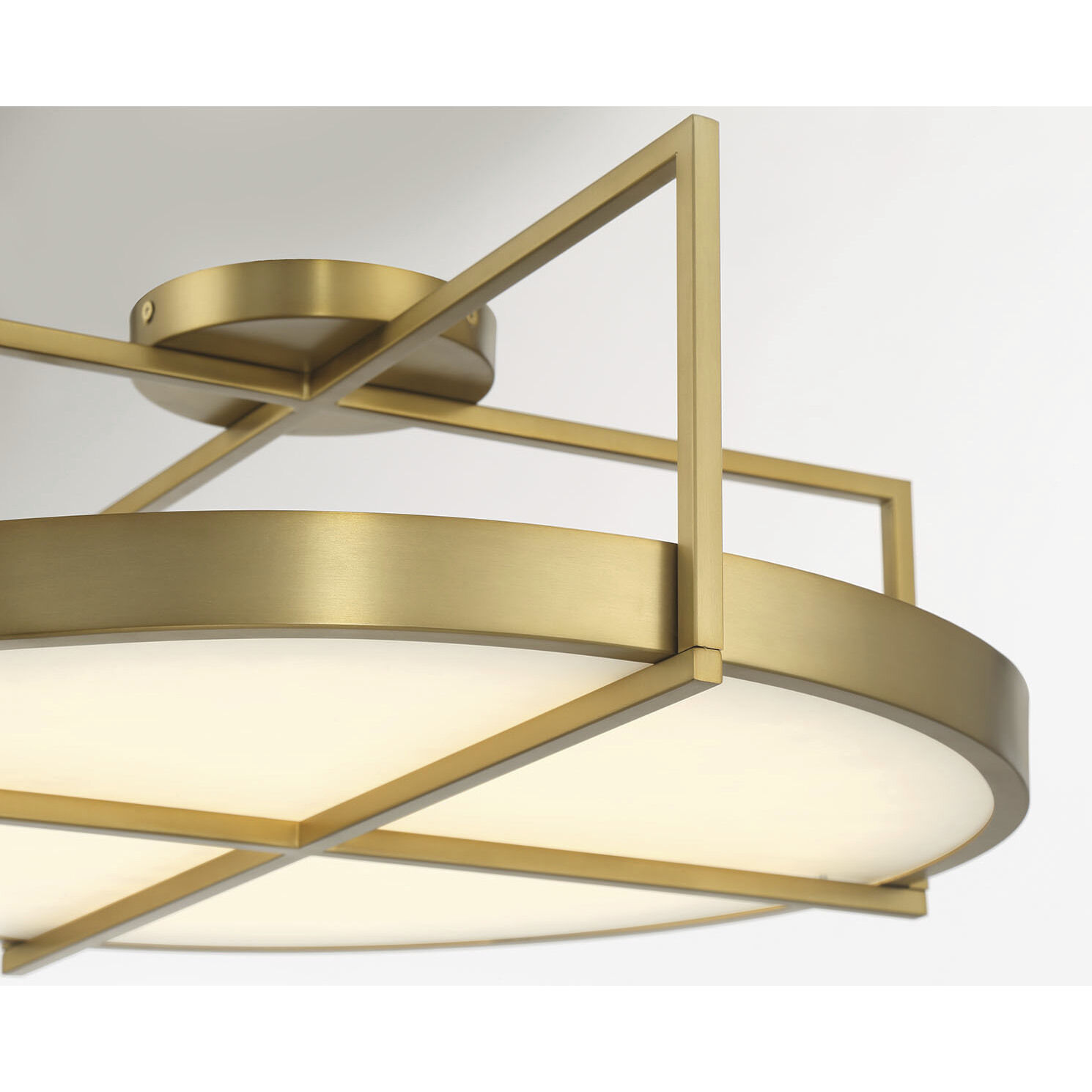 Boada LED 24 inch Soft Brass Semi Flush Mount Ceiling Light