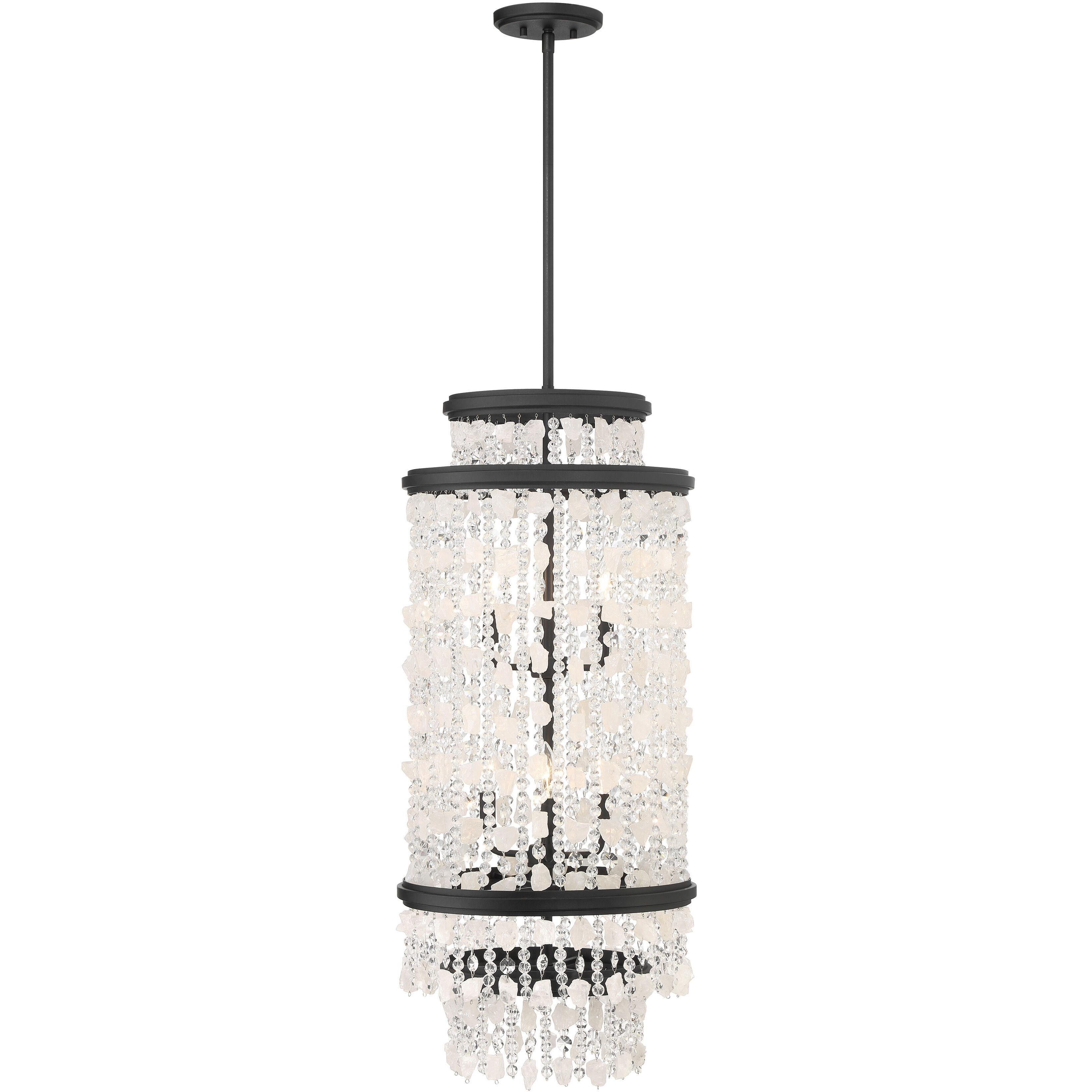 Shimmering Elegance 6 Light 16 inch Sand Coal Foyer Pendant Ceiling Light