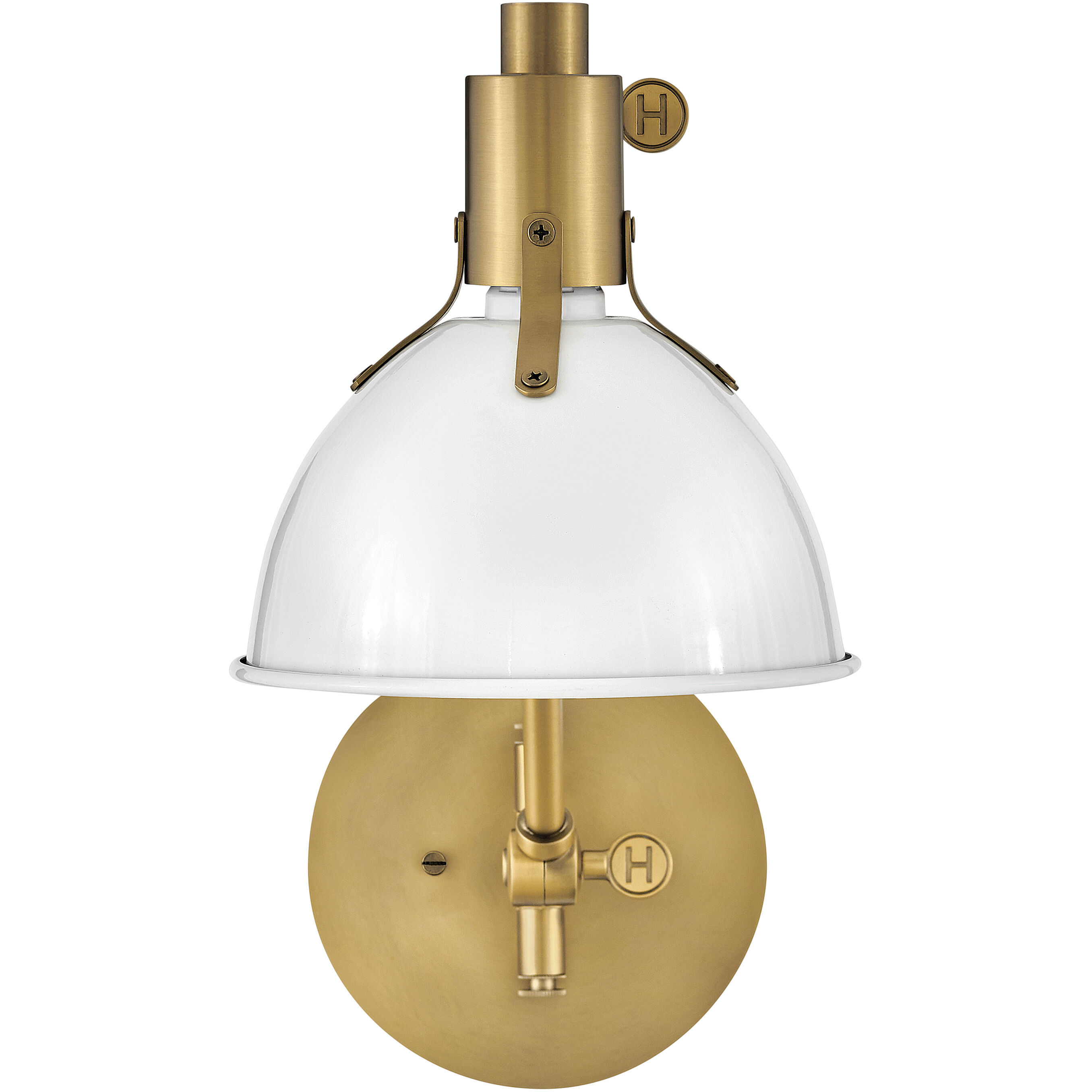 Argo 1 Light 7 inch Polished White with Lacquered Brass Indoor Wall Sconce Wall Light