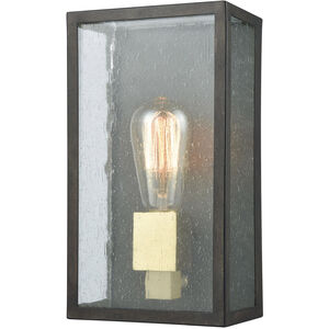 Solvay 1 Light 11 inch Blackened Bronze with Brushed Brass Outdoor Sconce