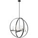 Mont Royal 8 Light 28 inch Chrome And Graphite Pendant Ceiling Light