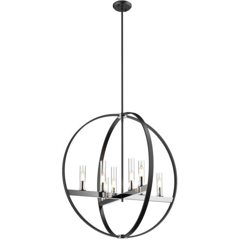 Mont Royal 8 Light 28 inch Chrome And Graphite Pendant Ceiling Light