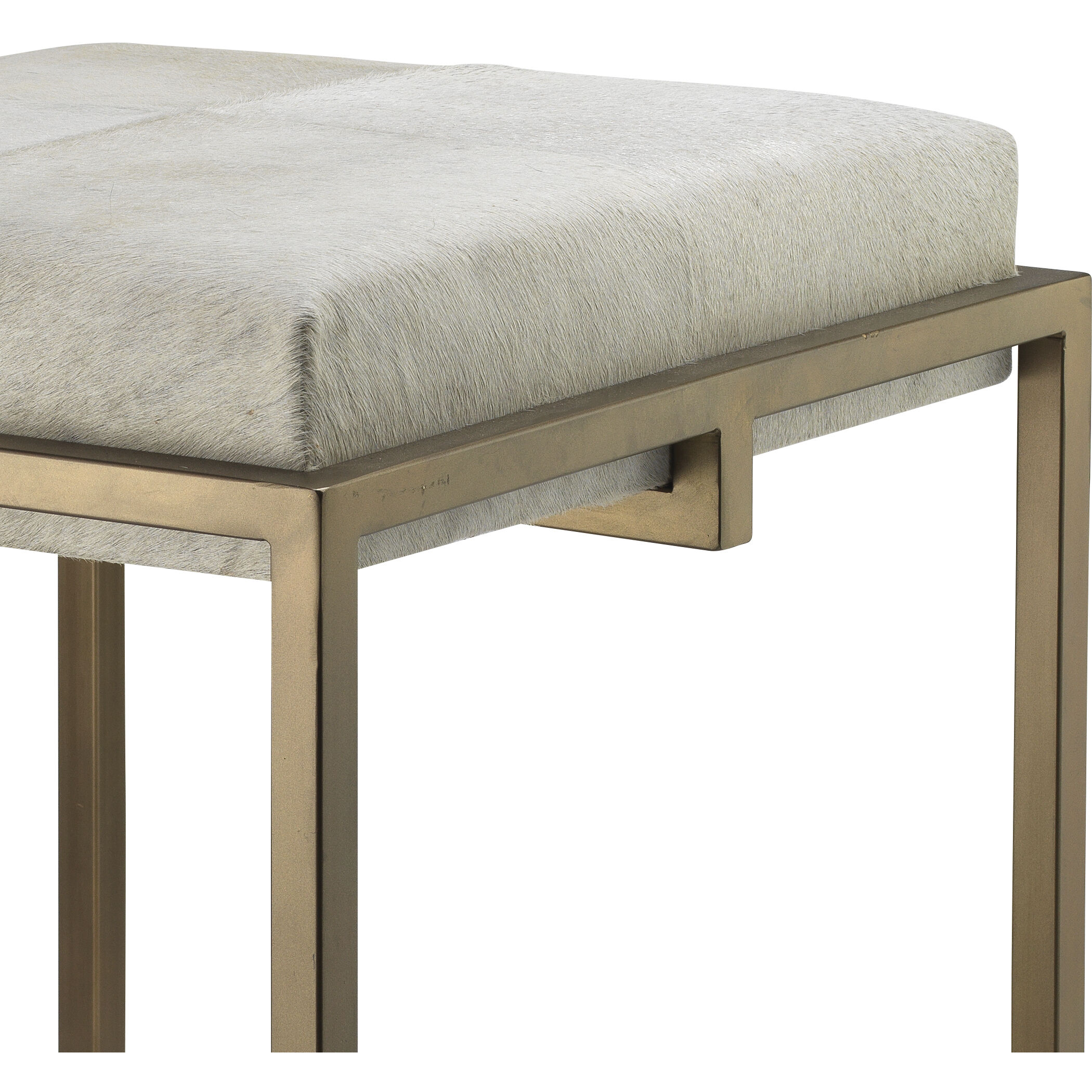 Shelby 27 inch White and Antique Brass Counter Stool