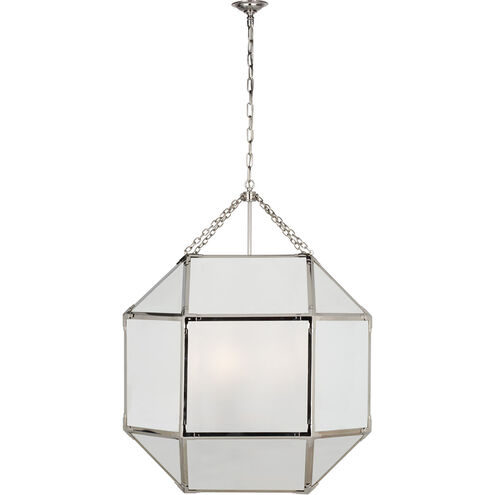 Suzanne Kasler Morris LED 30.5 inch Polished Nickel Grande Lantern Pendant Ceiling Light in Frosted Glass, Grande