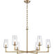 Fitzroy 6 Light 34 inch Lacquered Brass Chandelier Ceiling Light
