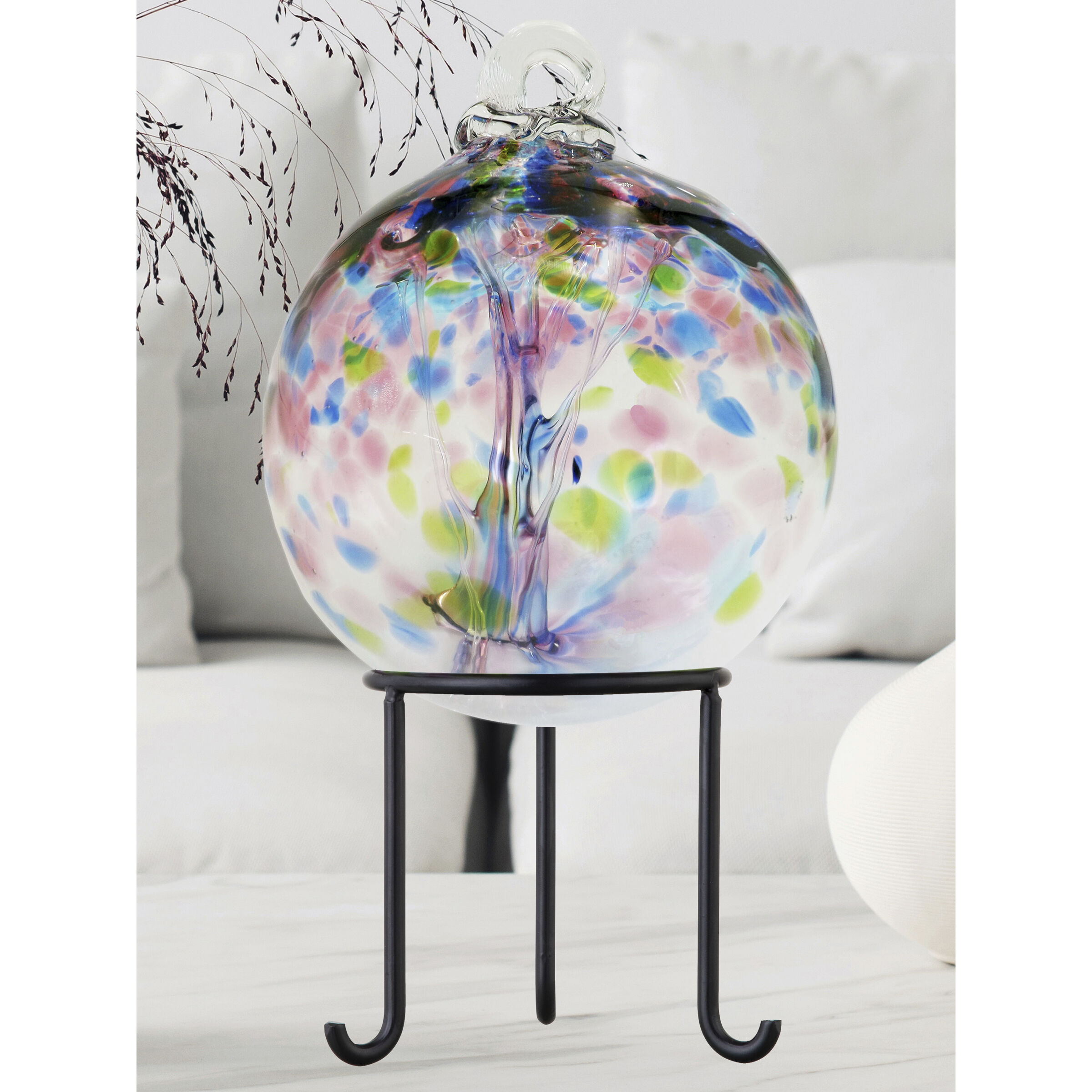 Tree Of Life Multi-color Art Glass Orb