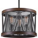 Parsh 3 Light 16 inch Pewter Drum Shade Chandelier Ceiling Light
