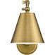 Regent 1 Light 7.5 inch Rubbed Brass Wall Sconce Wall Light