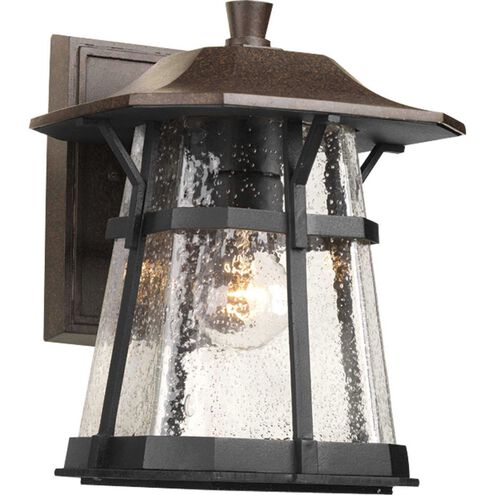 Derby 1 Light 11 inch Espresso Outdoor Wall Lantern in Clear Seeded, Medium