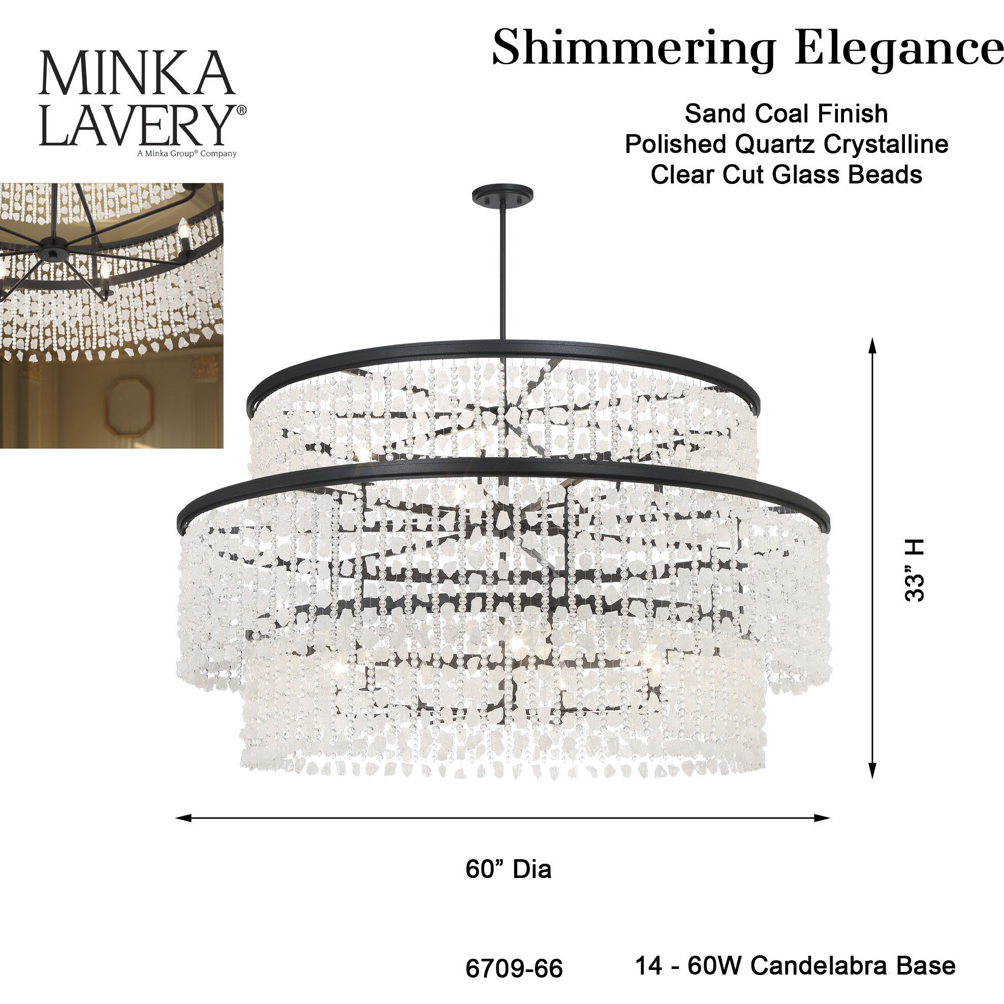 Shimmering Elegance 14 Light Chandelier Ceiling Light
