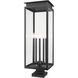 Nova 5 Light 36.75 inch Black Outdoor Pier Mounted Fixture in Clear Glass