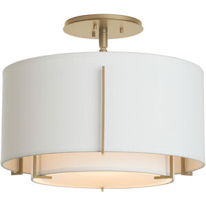 Exos 1 Light 16.1 inch Soft Gold Semi-Flush Ceiling Light in Natural Anna, Small