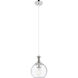 Astor 1 Light 8 inch Polished Nickel Mini Pendant Ceiling Light in Seedy Glass