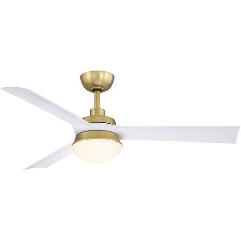 Barlow 52 inch Brushed Satin Brass with Matte White Blades Fan-Uni