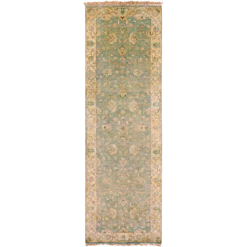 Temptress 36 X 24 inch Dark Green, Seafoam, Wheat, Light Gray, Eggplant Rug