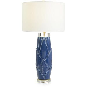 Lush Leaves 33 inch Blue Table Lamp Portable Light