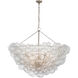 Julie Neill Talia LED 56.25 inch Burnished Silver Leaf and Clear Swirled Glass Chandelier Ceiling Light