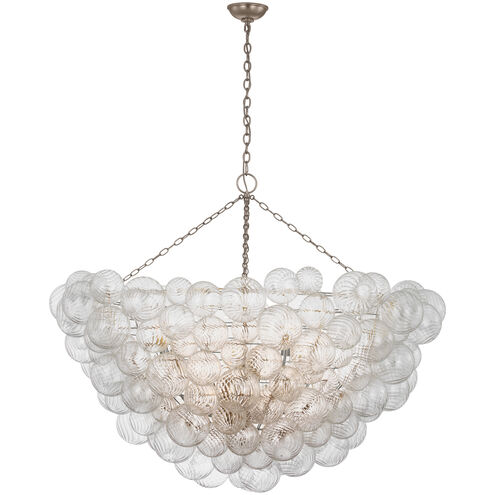 Julie Neill Talia LED 56.25 inch Burnished Silver Leaf and Clear Swirled Glass Chandelier Ceiling Light