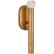Kelly Wearstler Rousseau LED 3 inch Antique-Burnished Brass Bath Sconce Wall Light, Small