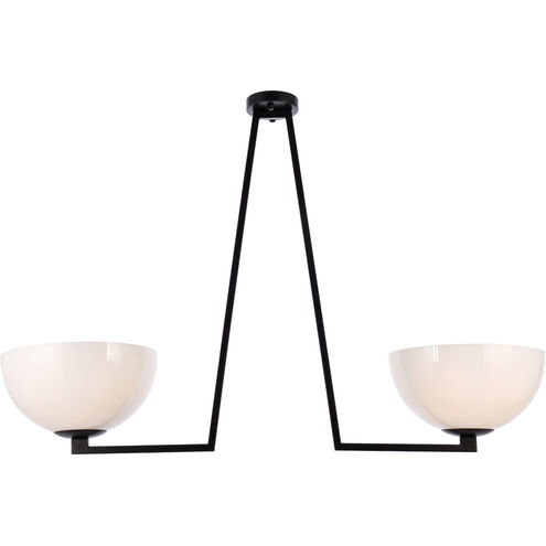 Jeanne 2 Light 13 inch Black Flush Mount Ceiling Light