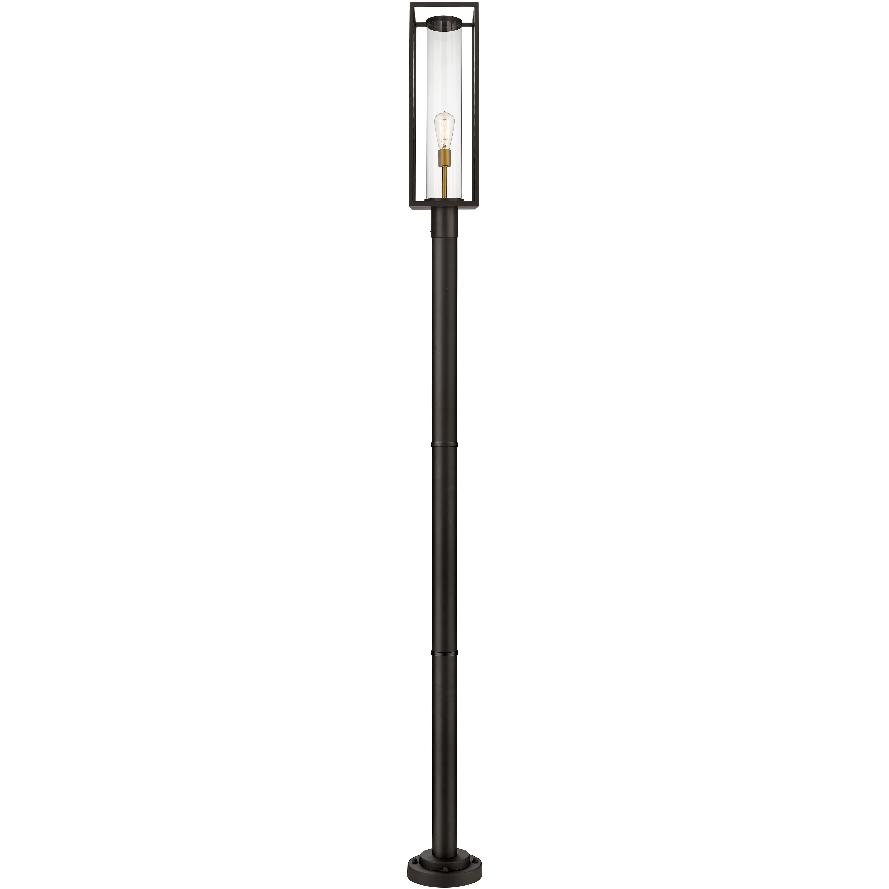 Dunbroch 1 Light 101.5 inch Deep Bronze and Outdoor Brass Outdoor Post Mounted Fixture