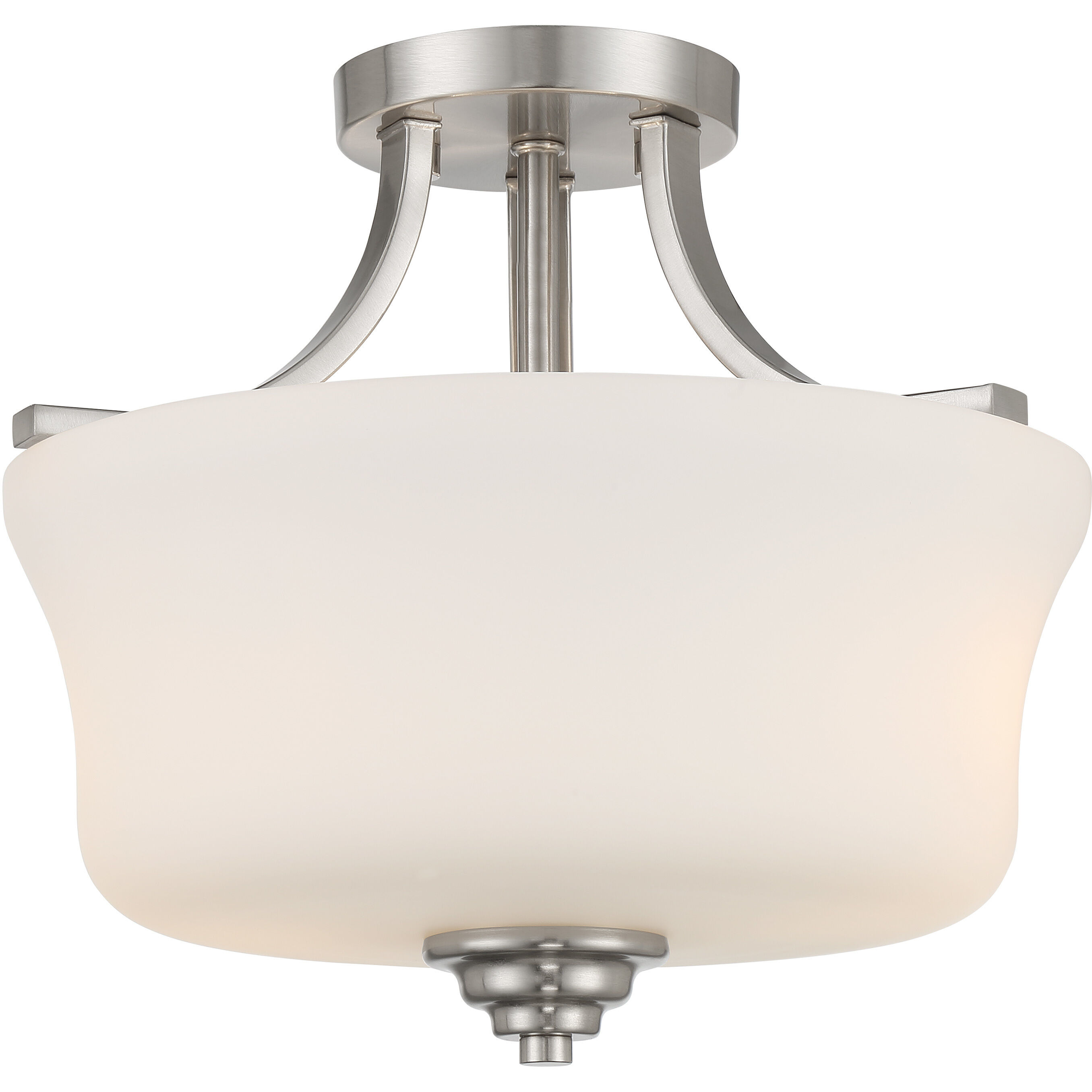 Shyloh 2 Light 13 inch Brushed Nickel Semi Flush Ceiling Light