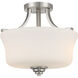 Shyloh 2 Light 13 inch Brushed Nickel Semi Flush Ceiling Light