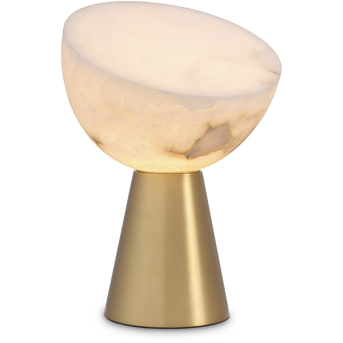 Chamonix 17.72 inch 8 watt Antique Brass with Alabaster Table Lamp Portable Light