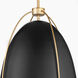 Jamie 3 Light 18.25 inch Matte Black and Aged Brass Pendant Ceiling Light