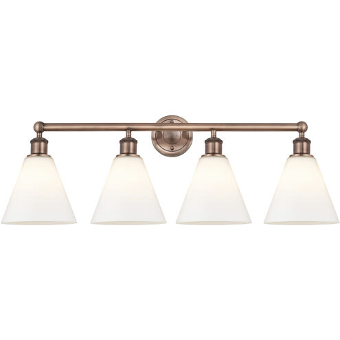 Berkshire 4 Light 35 inch Antique Copper Bath Vanity Light Wall Light in Matte White