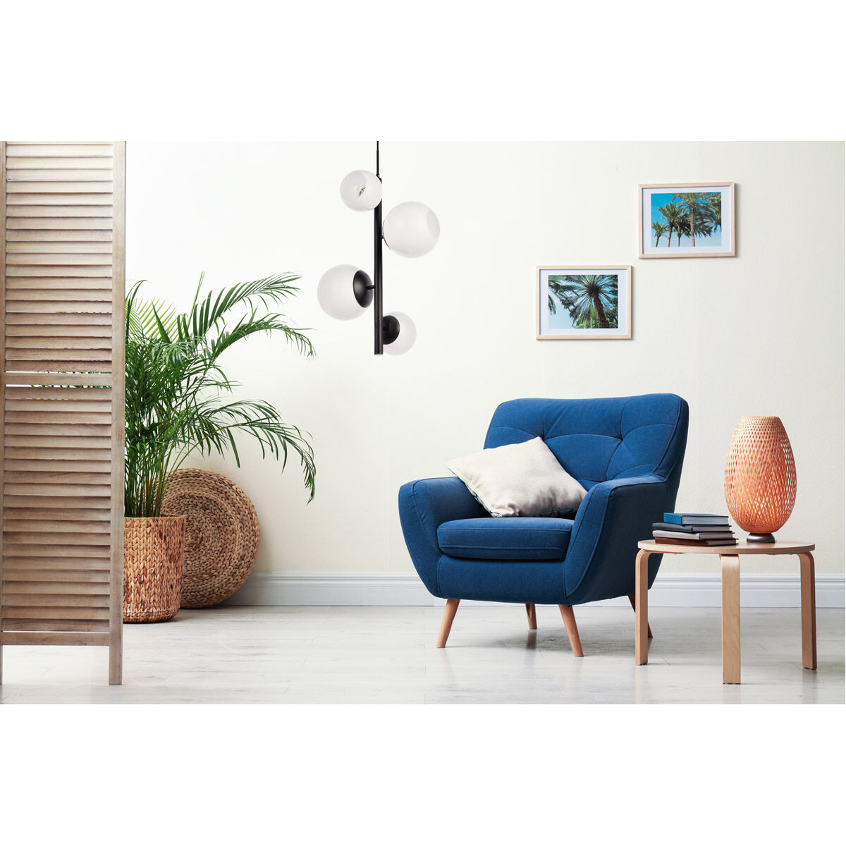 Wells 4 Light 18 inch Black Pendant Ceiling Light